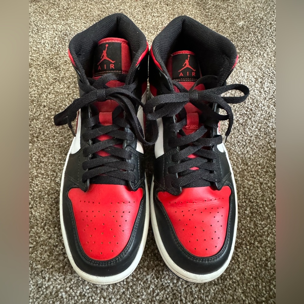 Size 9 Nike Air Jordans Red, White and Black